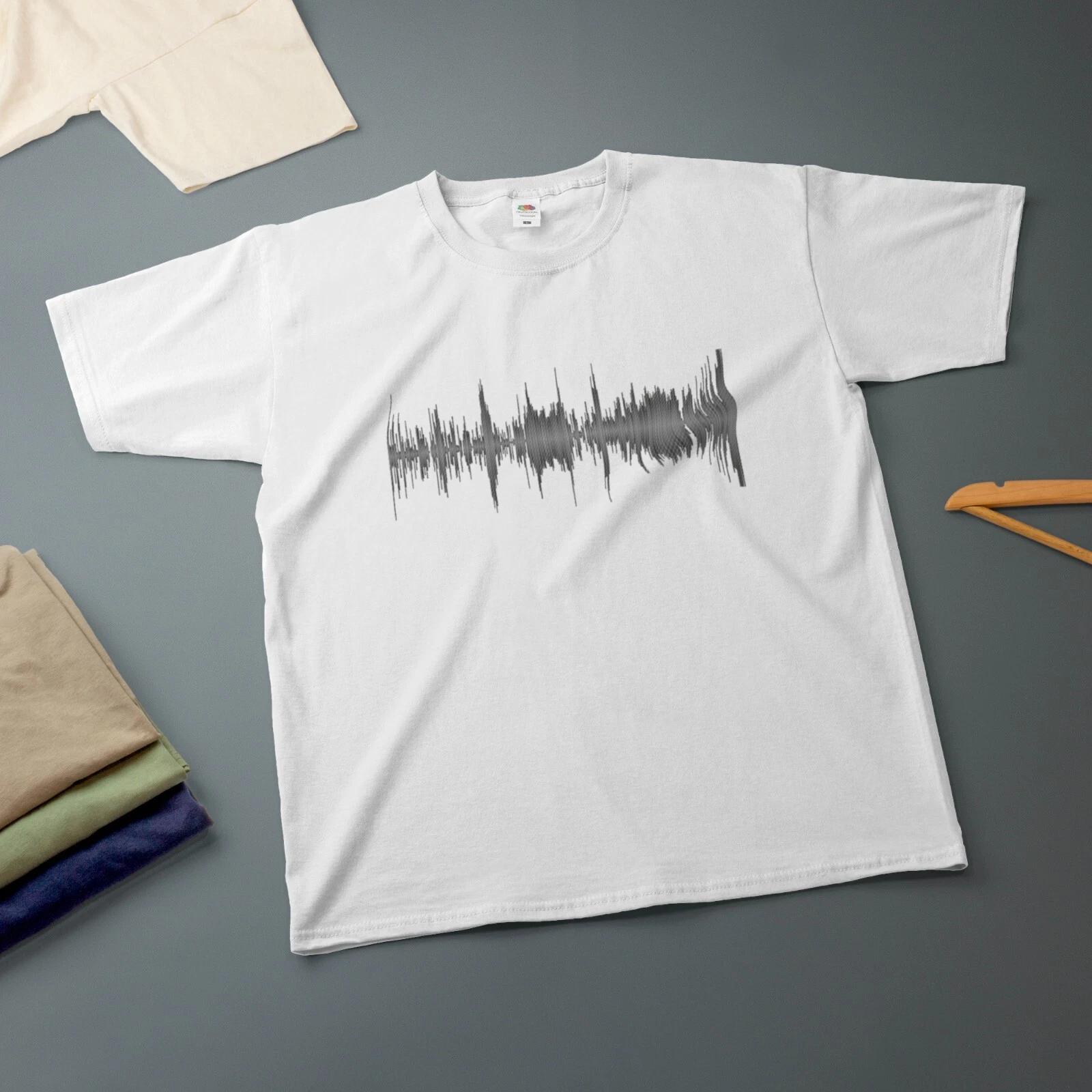 Personalised Soundwave T-Shirt Horizontal or Circle Various Sizes & Colours M