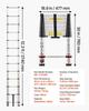 Scala Telescopica da 3,8 m, Estensione Pieghevole Multiuso Leggera in Alluminio, Scala a Retrazione One-Touch, Robusta, Capacità Massima 150 kg con