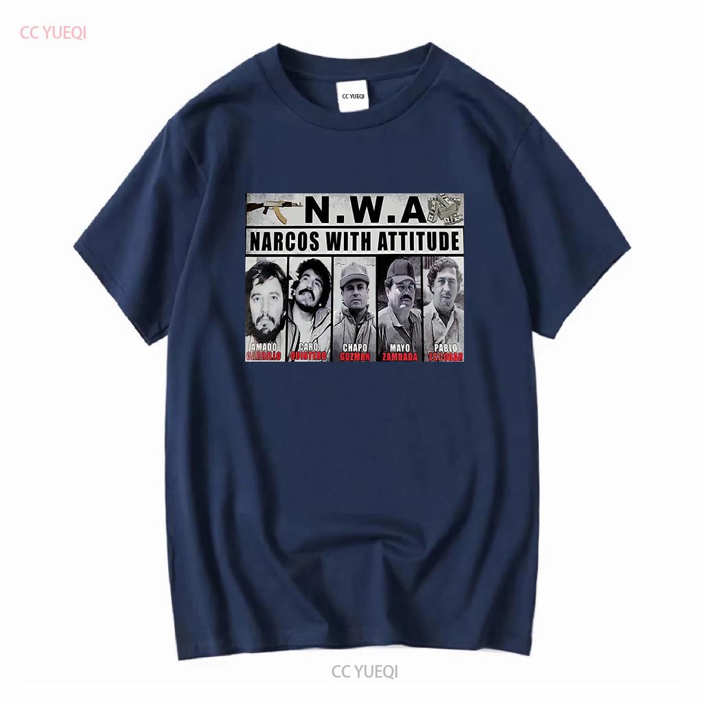 Narcos With Atitude Pablo Narco Black T Shirt Norteos Attitude Mexican Regalos De Navidad Para Papa Vintage Washed Unisex