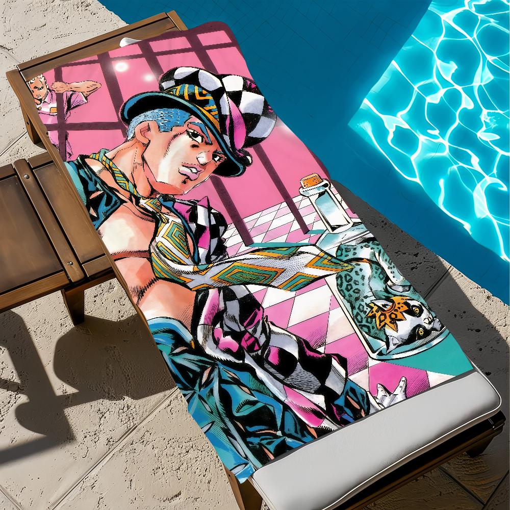 Anime J-JoJo süßes Bizarres Handtuch Groß Schnelltrocknendes Mikrofaser weich Strandtuch für Reise Fitness Sauna Baden Camping