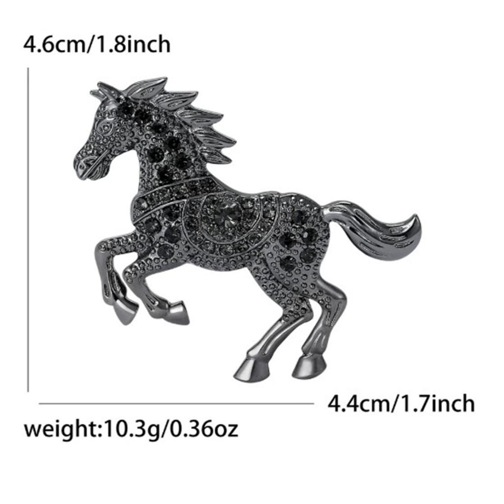 Horse Brooch Animal Lapel Pin Hip Hop Rock Style Fashion Jewelry New Vintage Clothing Decoration Accessories Gift for Women Men