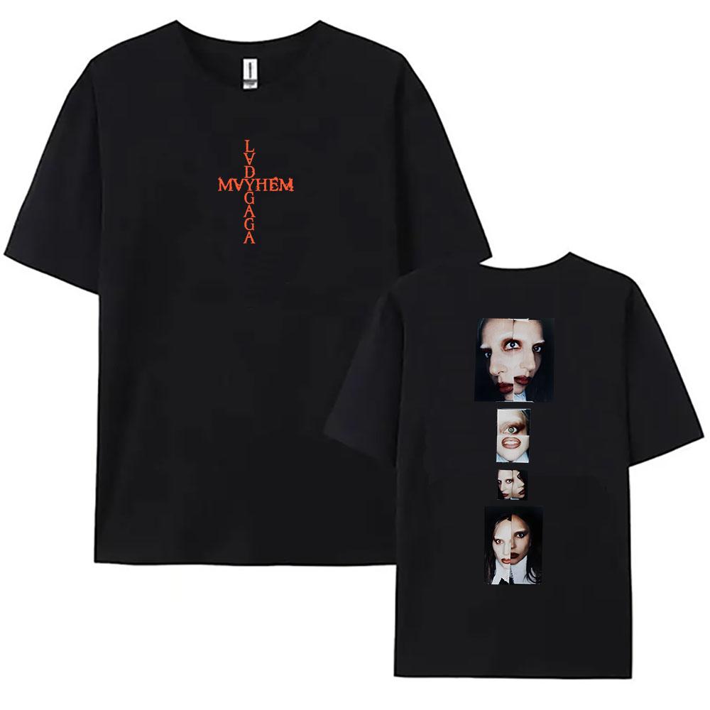 

Unisex Streetwear MayhemAlbum 2025 New Fashion Tshirts Lady Gaga Singer Printing Tshirt Cotton Summer Short Sleeve Tees Women 4XL