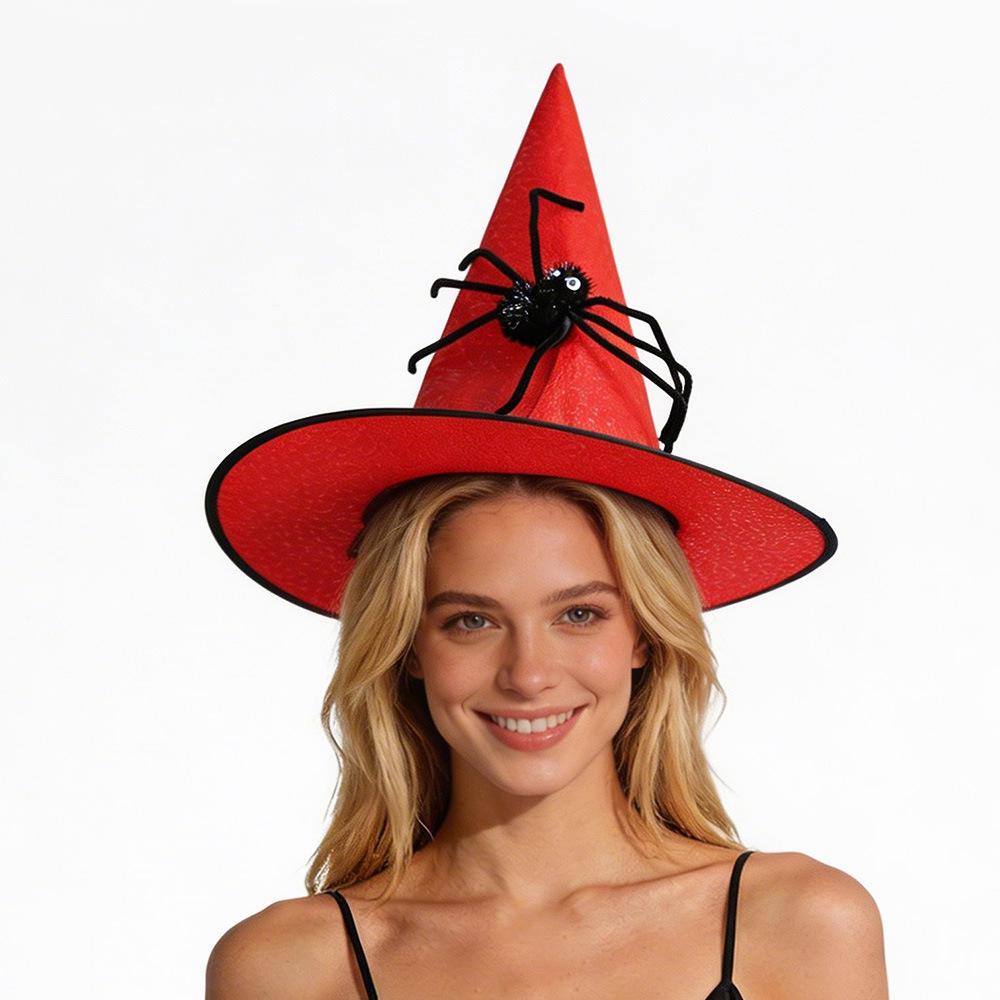 Black Spider Halloween Witch & Wizard Hat Costume Prop for Kids and Adults