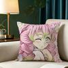 Anime K-Kanroji M-Cute M-Mitsuri Pillow Case Square Double-Sided Sofa Cushion Cover Bedroom Bedside Pillow