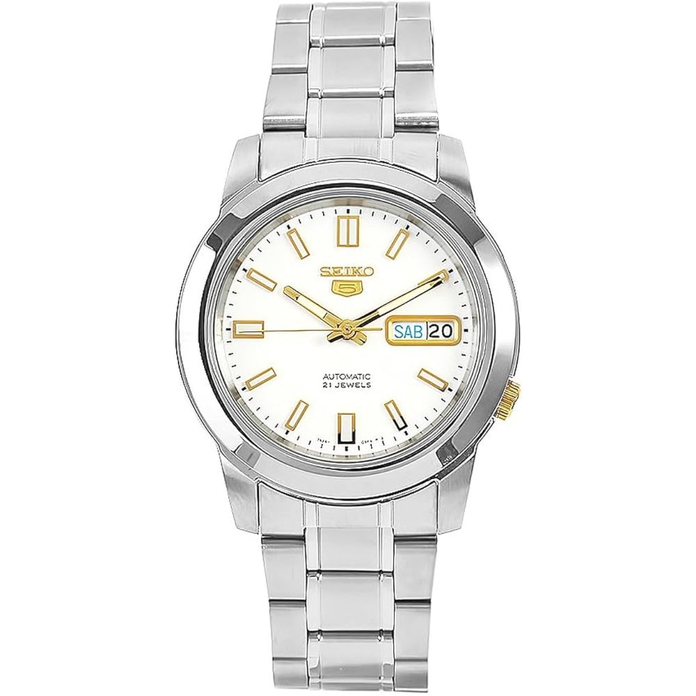 Мужские автоматические механические часы Seiko 5 SNKK07K1 из нержавеющей стали, водостойкие, 21 камень