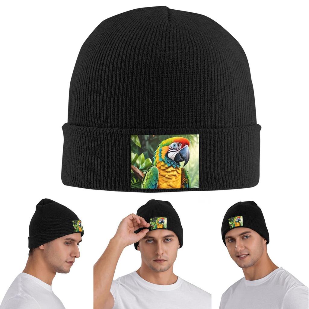 Cute Macaw Parrots Warm Knitted Cap Winter Knit Bonnet Hat Skullies Beanies Hip Hop Caps for Unisex