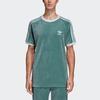 adidas Originals Cozy Tee Casual Round Neck Loose Logo Stripe Short Sleeve Green Men's DV1623