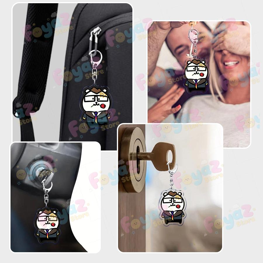 Cartoon Game Sage Chamber Keychain for Accessories Omen Jett Bear Key Ring Jewelry Fans Friends Birthday Gifts