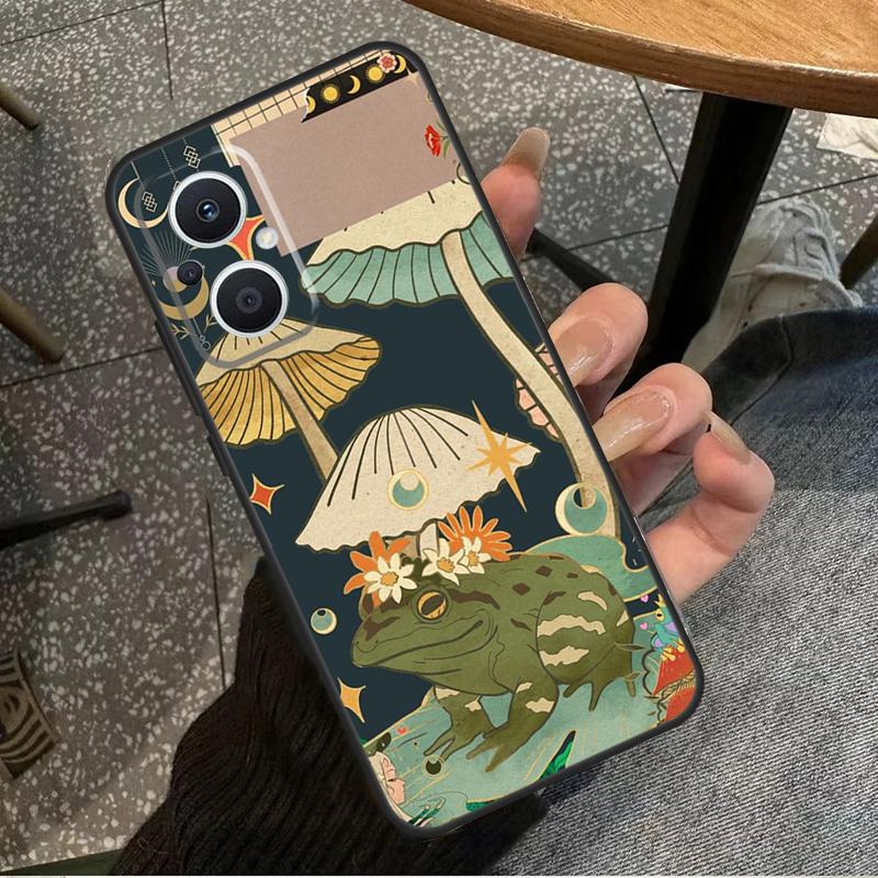 Vintage Retro Frog Mushrooms For OPPO Reno 10 11 12 13 14 Pro 7 8 Lite 8T 11F 12F 13F 14F OPPO Find X8 X9 X5 X6 Pro Case