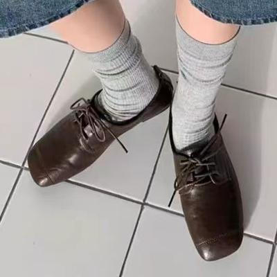 Women Flats Shoes Square Toe Loafers New Sandals 2025 Autumn Casual Sneakers Walking Sport Lace Up Running Zapatos Mujer