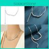 Stylish Irregular Shattered Silver And Pearl Necklace Dazzling Geometric Snake Chain