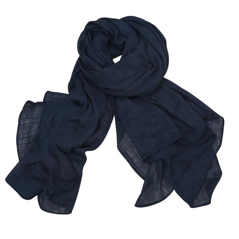 Cotton And Linen Solid Color Burgundy Japanese Scarf, Literary And Artistic Hollow Student Autumn And Winter Shawl, Thick Thermal Scarf