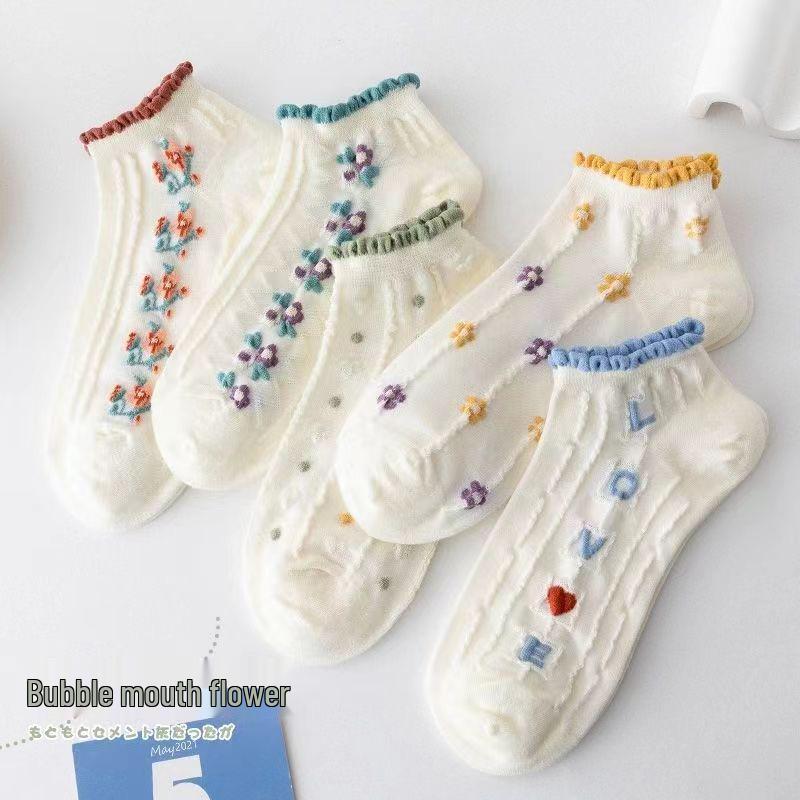 Women's Lace Floral Mesh Ankle Socks - Breathable, Sweet, and Lightweight for Summer