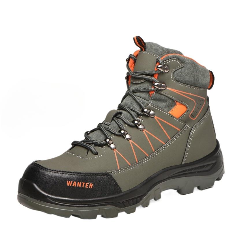 Labor Insurance Shoes Steel Baotou Anti-smash and Stab-proof Men's Warm High-top Safety Protective Cotton Shoes