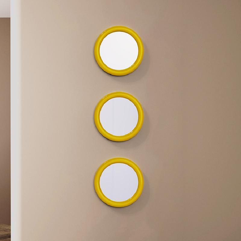 3PCS Round Decorative Mirror Wall Decoration Living Room Wall Pendant Mirror Desktop Round Cosmetic Mirror Home Decoration