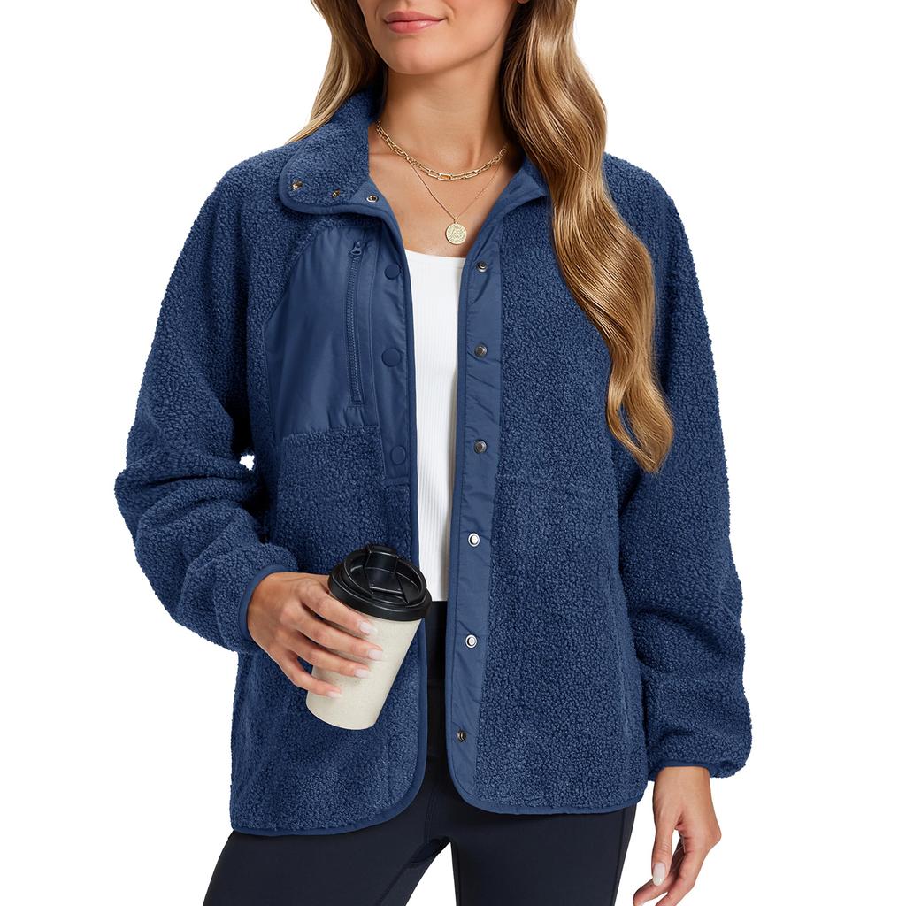 Dámská módní bunda na zip s dlouhým rukávem volného střihu