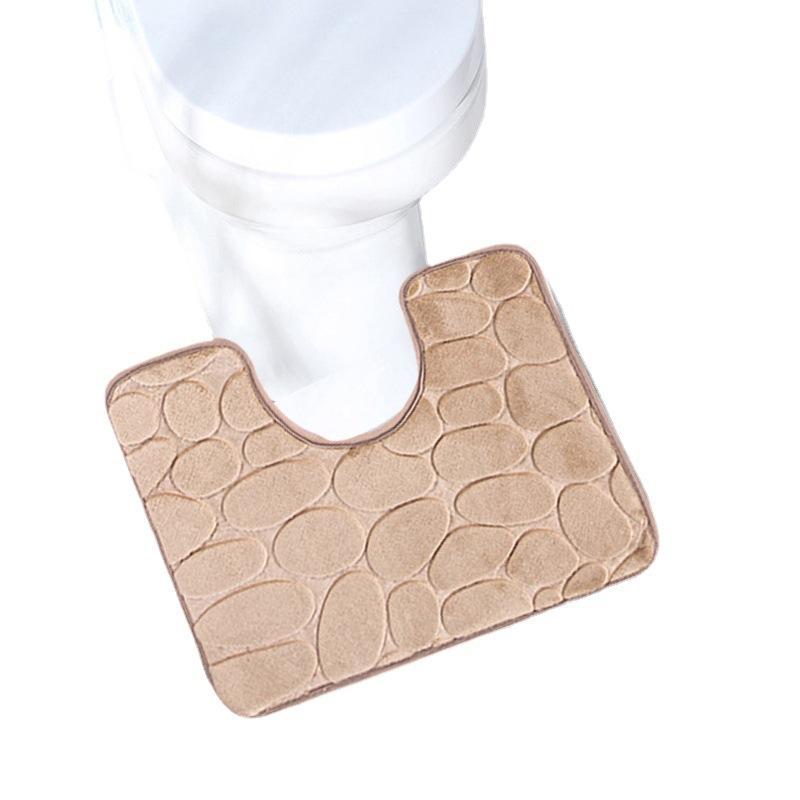 Toilet Door Mat Carpet Mat Toilet Floor Mat U-shaped Floor Mat Water Resist Mat Toilet Bathroom Moisture-wicking Non-slip Mat