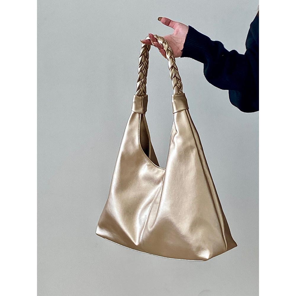 IELGY Casual Large-Capacity Commuter Tote Bag Simple Soft Leather Shoulder Armpit Bag