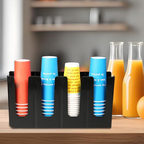 Adjustable Disposable Paper Cup Holder 4 Compartment Coffee Cup And Lid Organizer Large Capacity Coffee Station Storage