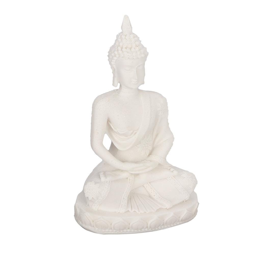 Meditating Seated Buddha Statue Carving Figurine Craft for Home Decoration Ornament (Gold)
