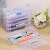 6-layer Organizer Portable Storage Box Stackable Storage Box With Lid Clear Plastic Organizer Drawers Storage Case With Handle