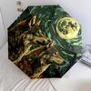 Wolfsmuster, automatisch faltbarer Regenschirm, tragbares und faltbares Design, 8 Rippen, ein Weihnachts- oder Geburtstagsgeschenk.