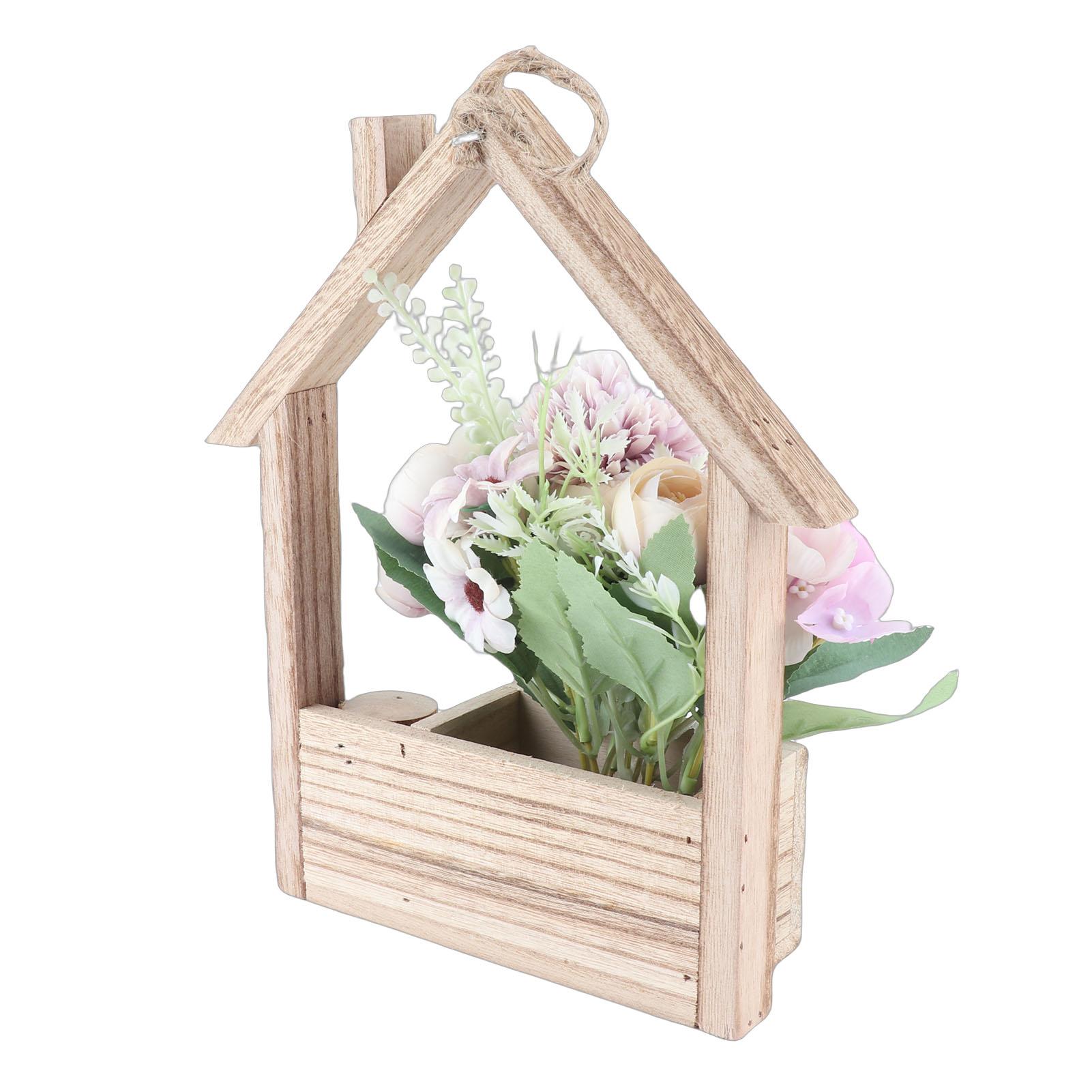 

Hanging Basket Artificial Flowers Unique Wall Decorative Planter Flower Basket with Artificial Flowers for Home Living F фиолетовый