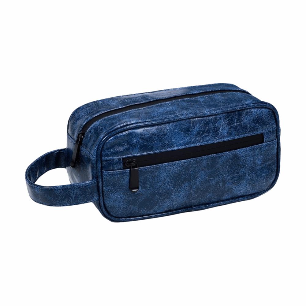 

Waterproof Men Toiletry Bag PU Leather Portable Design Cosmetic Bag Large Capacity Simple Storage Shaving Tools Organizer