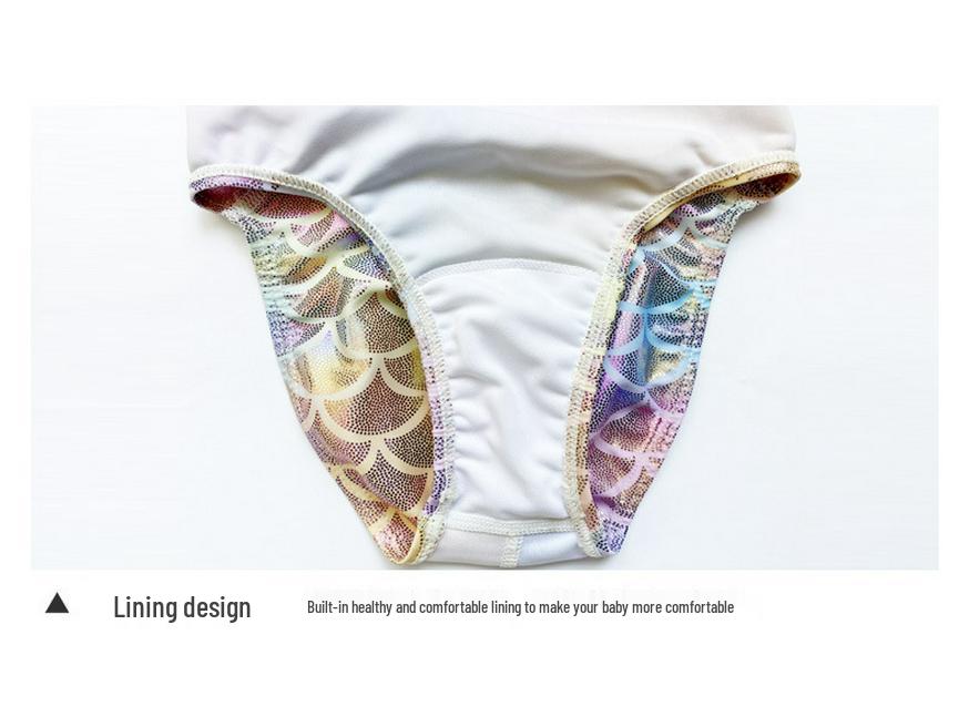 Niedlicher einteiliger Mädchen-Badeanzug mit Fischschuppenmuster für Schwimmtraining