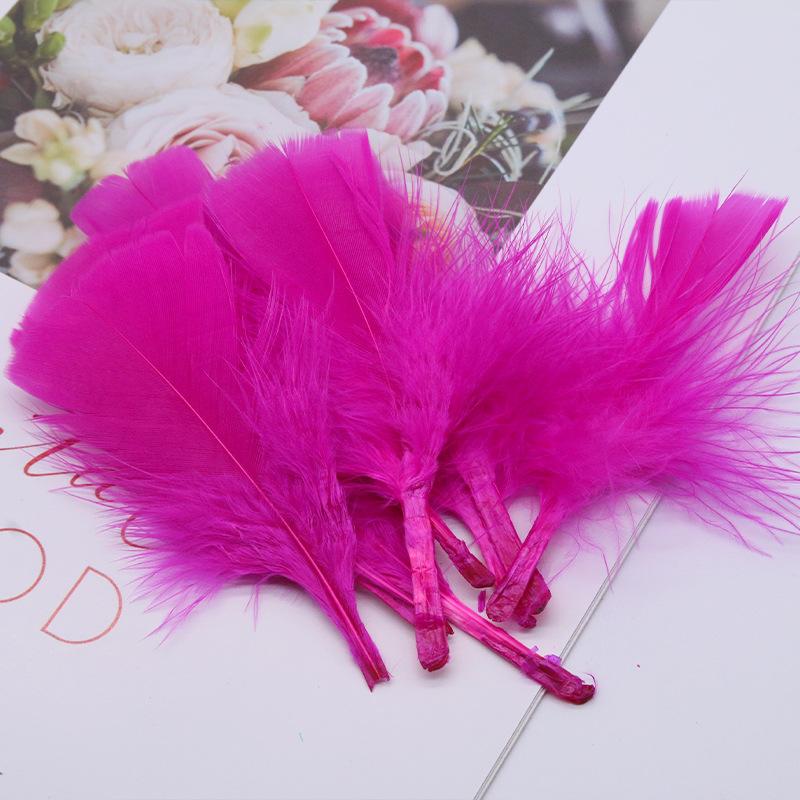 50Pcs Big Head Boy Flat Turkey Feather Color Diy Feather Jewelry Handicraft Accessories Clothing Accessories