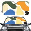 1pc Car Sunshade, Yellow-Green Simple Pattern Car Sun Visor, HD Printed Sunshade, Blocks Sunlight, Suitable For SUV And RV Decor