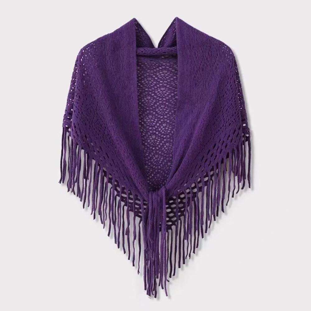 Wickel Gestrickter Dreiecksschal Umhang Furzkleidung Elegantes Taillenband Damen