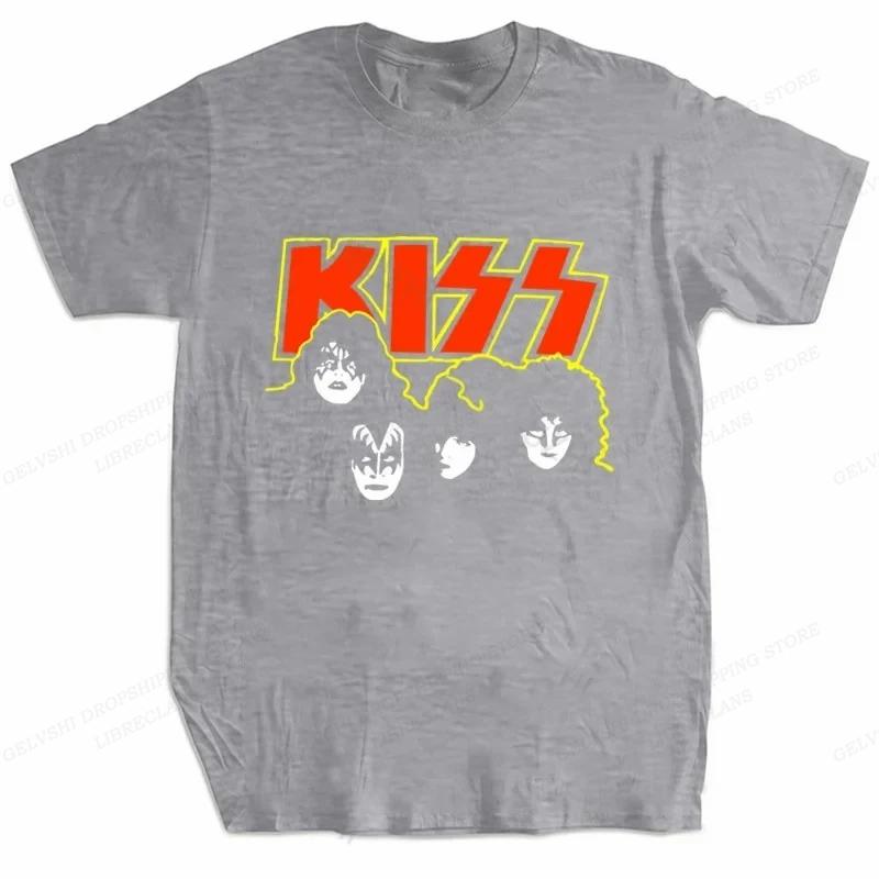 Rapper Kiss Band T Shirt Unisex Unisex Fashion T-shirts Cotton Tshirt Boy Tops Tees Unisex's Clothing Music T-shirts Kiss Album Clothes