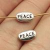 40pcs Antique Silver Color Oval Double Sided Sister Friend Hope Faith Peace Love Joy Small Hole Spacers Beads For Jewelry Making
