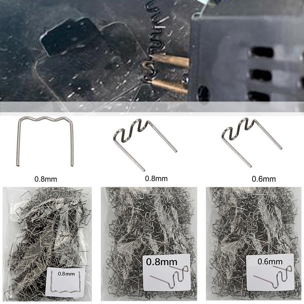 1500PCS 0.6/0.8mm Hot Stapler Pre-cut Corrugated Staples Plastic Welder Repair Kit For Car Bumper Welding Tools