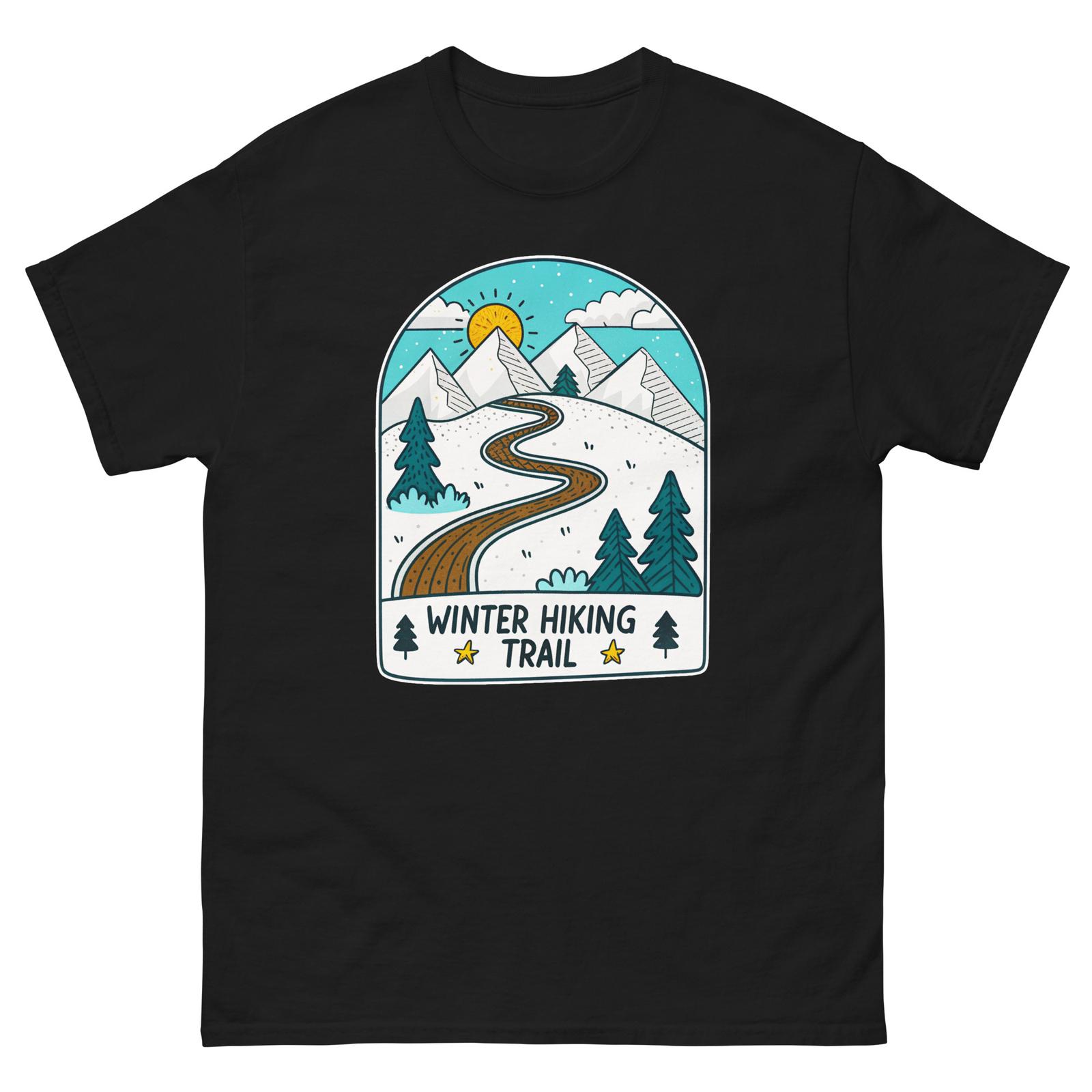 Winter Hiking Trail Mountain Ski Resort Town T-Shirt M