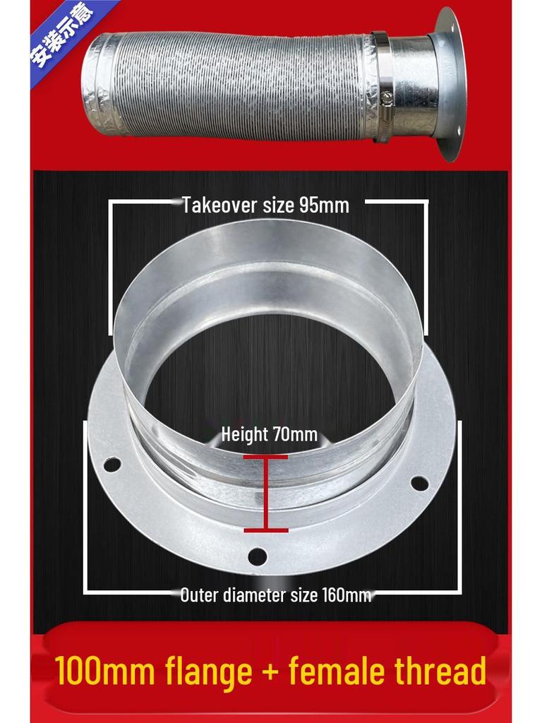 Galvanized Round Axial Fan Hose Connector: Smoke Exhaust Duct Flange Interface
