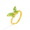 Echter Hotan-Jaspis & Smaragd Schmetterlingsring in S925 Silber - Unisex Modeaccessoire