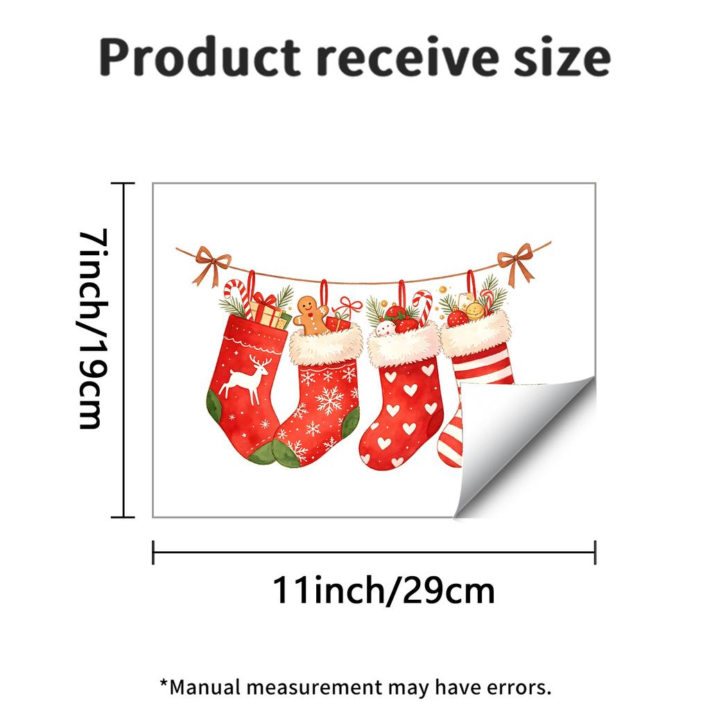 Christmas Stocking Hanger, Toilet Tank Sticker, Bathroom Toilet Lid, Holiday Atmosphere Decoration Sticker