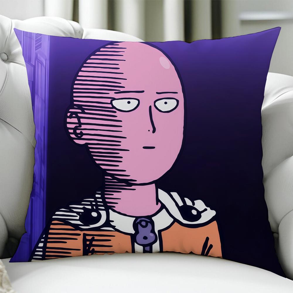 Anime O-One-Punch Man-Es Cushion Cover Birthday Anniversary Gifts Double Sided Printed Zipper Cushion Cover Soft Skin Bedding