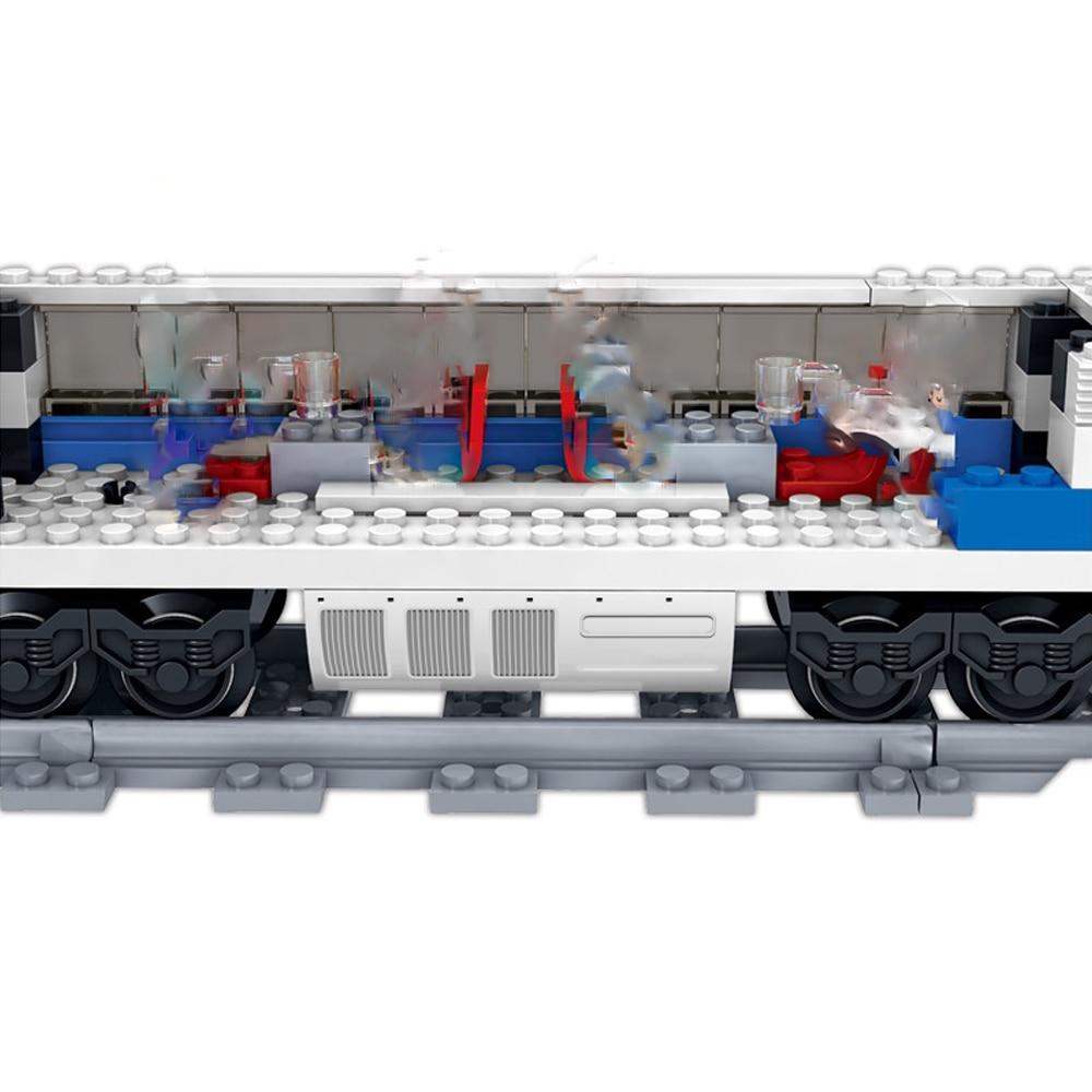 KAZI 98227 415PCS GBL Battery Powered Electric Train High Speed Rail DIY Building Block Gift Toys for Children