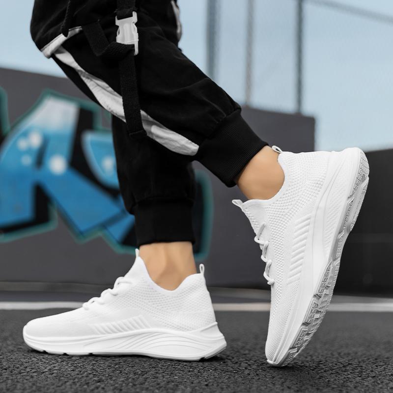 Laufschuhe Damen Dicksohlige Bequeme Schnürschuhe Sportschuhe Herren Leicht Atmungsaktiv Rutschfest Mesh-Schuhe Herren
