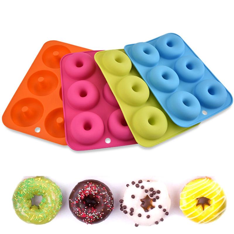 

Heat Resistant Silicone Donut Mold for 6 Doughnuts Food Grade Silicone Bagels Pan for Baking Non Stick Mini Cupcake Mould