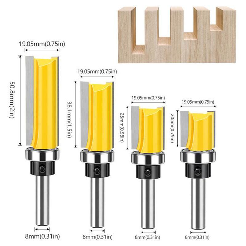 8mm Shank Straight Bit Tungsten Carbide Double Flute Router Bits Milling Cutter For Wood Woodwork Tool Router Bit