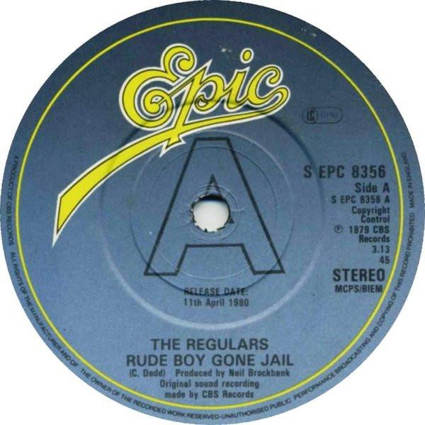 

7-дюймовая пластинка REGULARS - Rude Boy Gone Jail SEPC8356PROMO Epic 1980 UK Регги, Ска и Даб Б/У