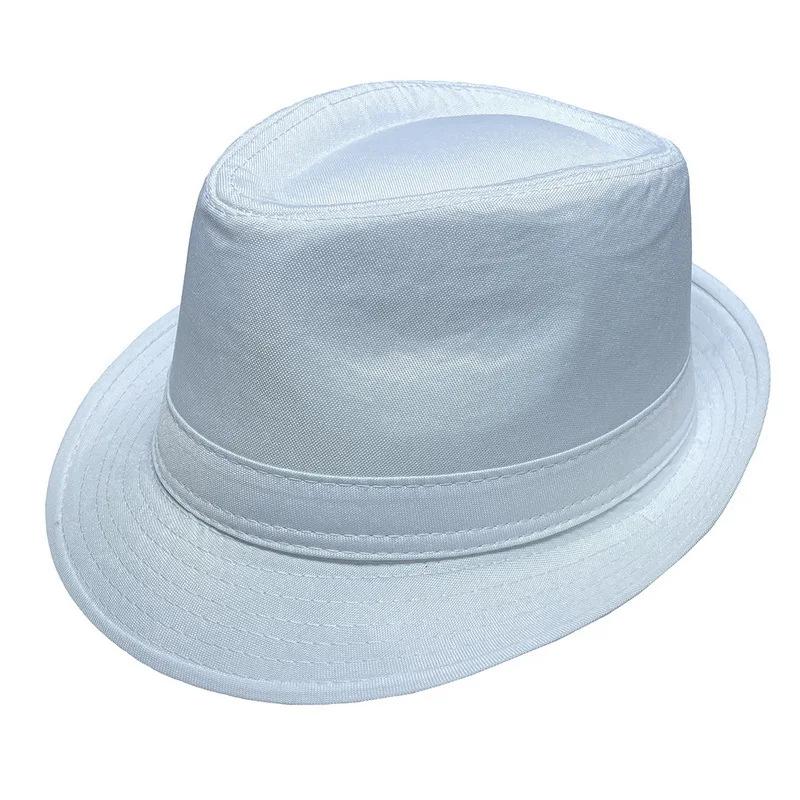 

Летняя однотонная яркая шляпа от солнца Британская джазовая шляпа Цилиндр Мужская шляпа Цилиндр Зимняя теплая шляпа для людей среднего и пожилого возраста Джазовая шляпа Федора белый