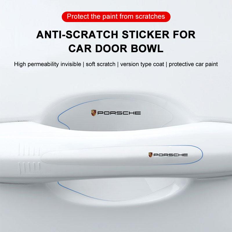 8 st Genomskinliga Skyddsklistmärken för Dörrhandtagsskål mot Repor för Porsche 911 918Spyder 928 944 968 Boxster Cayenne Macan Panamera