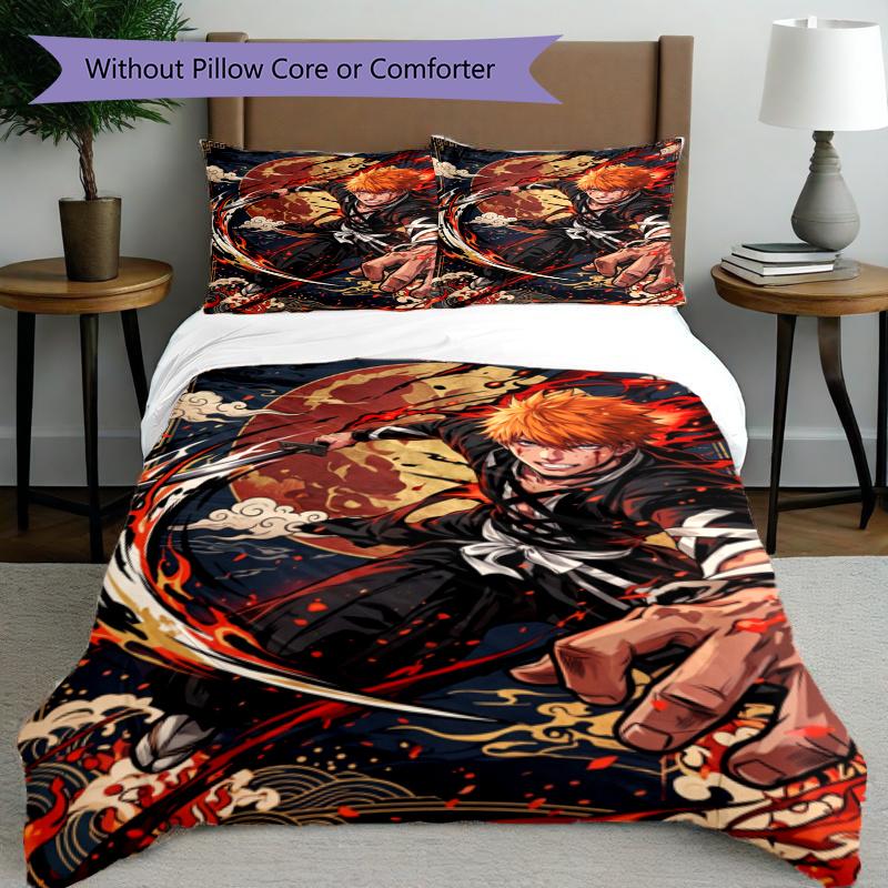 3pcs Duvet Cover Set (1*Duvet Cover + 2*Pillowcase, Without Core), Bleach Print Bedding Set, Bedroom Decor, All‑Season, Gift