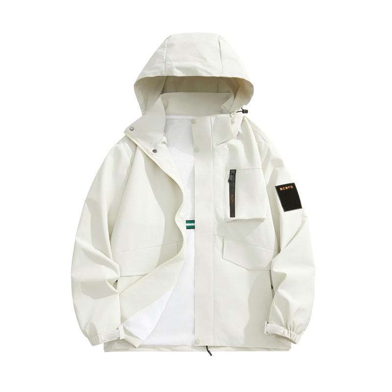 New Autumn Hooded Single Layer Outdoor Handsome Workwear Couple Style Mountaineering Suit