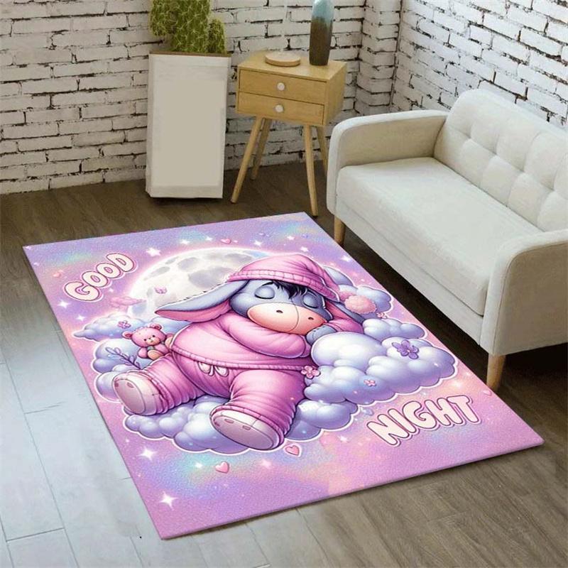 1pc Winnie The Pooh Pattern Area Rug Soft Flannel Floor Mat for Living Room,Office,Bedroom and Carpet